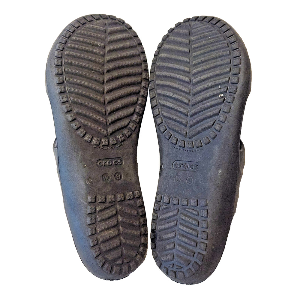 Crocs Swiftwater Sandals Black Strappy Slip-On Slides Comfort Women's Size 9 - Picture 5 of 5